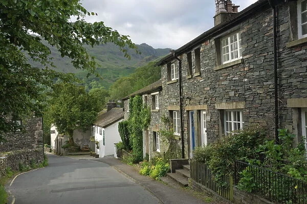 Traditional slate walled cottages at Seatoller, Borrowdale, Lake District National Park
