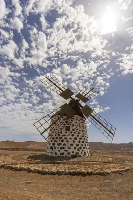 Framed Print : Traditional stone windmill in La Oliva, Fuerteventura, Canary Islands, Spain, Atlantic Framed Print : Traditional stone windmill in La Oliva, Fuerteventura, Canary Islands, Spain, Atlantic