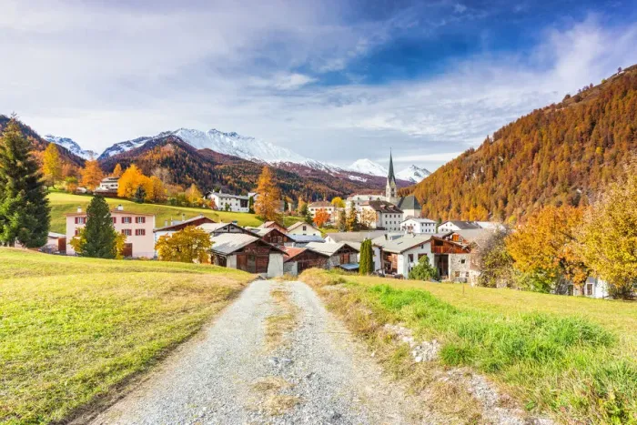 Framed Print : Traditional Swiss village called Santa Maria in Val Mustair, Canton Graubunden Framed Print : Traditional Swiss village called Santa Maria in Val Mustair, Canton Graubunden