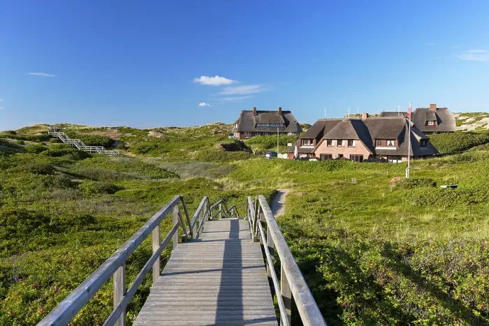 Framed Print : Traditional thatched houses amongst sand dunes, Rantum, Sylt, Schleswig Holstein, Germany, Europe Framed Print : Traditional thatched houses amongst sand dunes, Rantum, Sylt, Schleswig Holstein, Germany, Europe