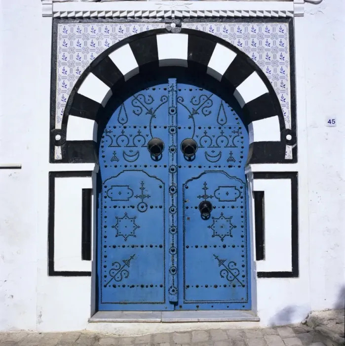 Framed Print : Traditional Tunisian doorway, Sidi Bou Said, Tunisia, North Africa, Africa Framed Print : Traditional Tunisian doorway, Sidi Bou Said, Tunisia, North Africa, Africa