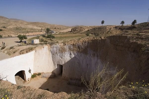 Traditional underground (troglodyte) house, Matmata, Tunisia, North Africa, Africa