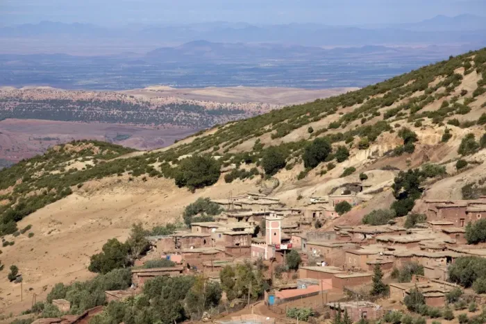 Framed Print : Traditional village in the foothills of the High Atlas Mountains, Morocco, North Africa Framed Print : Traditional village in the foothills of the High Atlas Mountains, Morocco, North Africa