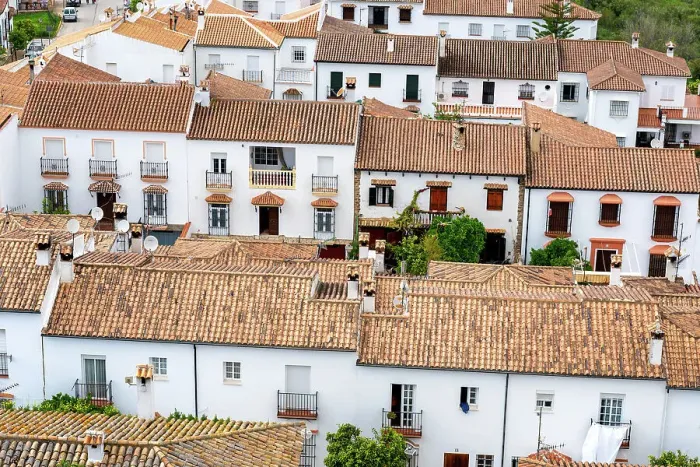 Framed Print : Traditional white houses of Zahara de la Sierra in Pueblos Blancos region, Andalusia, Spain, Europe Framed Print : Traditional white houses of Zahara de la Sierra in Pueblos Blancos region, Andalusia, Spain, Europe
