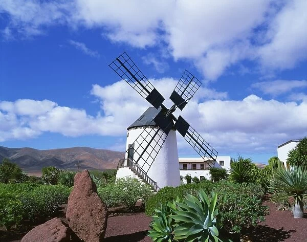 Traditional windmill near Antigua, Fuerteventura, Canary Islands, Spain, Europe