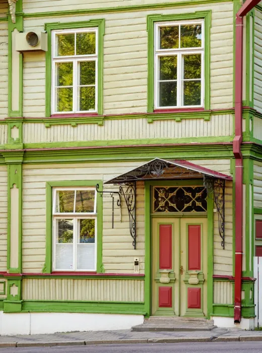 Framed Print : Traditional Wooden House, Tallinn, Estonia, Europe Framed Print : Traditional Wooden House, Tallinn, Estonia, Europe