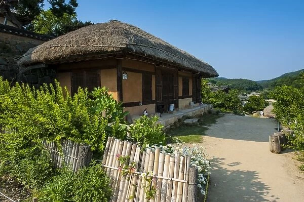 Traditional wooden house in the Yangdong folk village near Gyeongju, South Korea, Asia