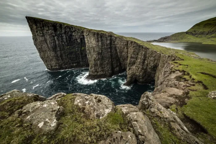Framed Print : Traelanipa cliffs, Vagar Island, Faroe Islands, Denmark, Atlantic, Europe Framed Print : Traelanipa cliffs, Vagar Island, Faroe Islands, Denmark, Atlantic, Europe