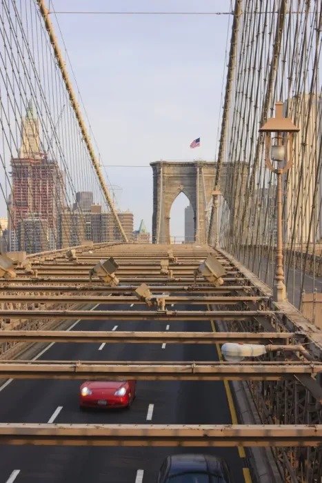 Framed Print : Traffic on Brooklyn Bridge, New York City, New York, United States of America Framed Print : Traffic on Brooklyn Bridge, New York City, New York, United States of America