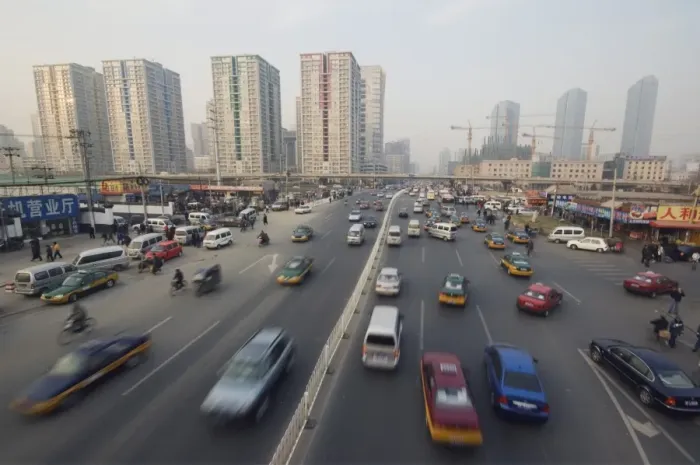 Framed Print : Traffic in the Central Business District business district, Guomao area, Beijing, China, Asia Framed Print : Traffic in the Central Business District business district, Guomao area, Beijing, China, Asia