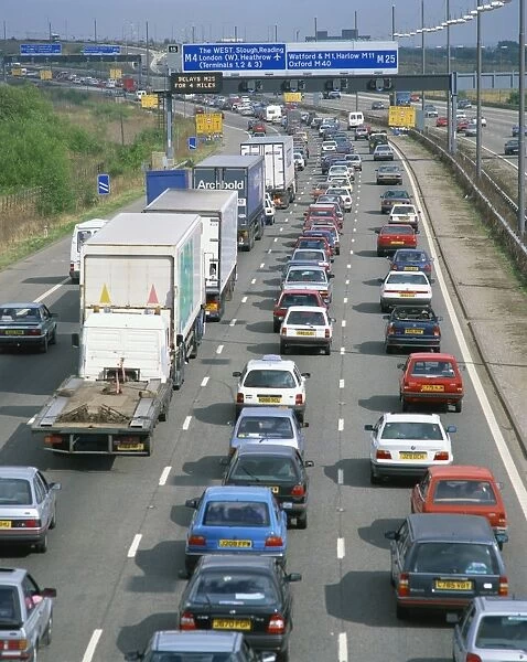 Traffic jam on the M25, England, United Kingdom, Europe