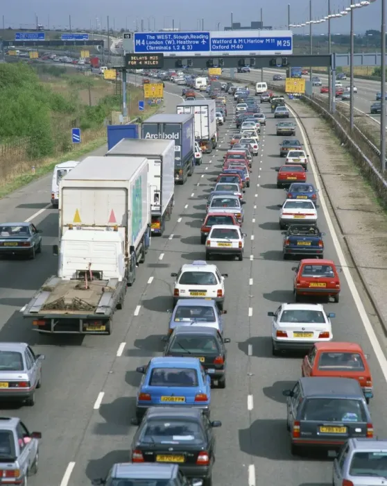 Framed Print : Traffic jam on the M25, England, United Kingdom, Europe Framed Print : Traffic jam on the M25, England, United Kingdom, Europe