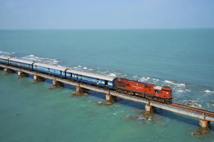 Framed Print : Train bridge to Rameswaram Island, Rameswaram, Tamil Nadu, India, Asia Framed Print : Train bridge to Rameswaram Island, Rameswaram, Tamil Nadu, India, Asia