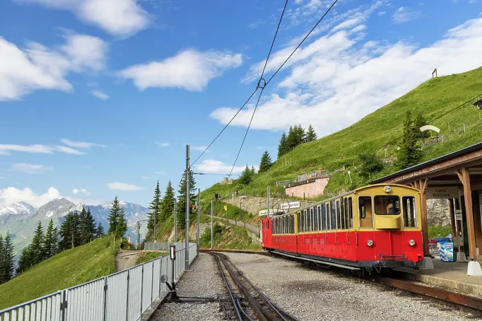 Framed Print : Train of cogwheel railway at Schynige Platte, Jungfrau Region, Bernese Oberland, Switzerland Framed Print : Train of cogwheel railway at Schynige Platte, Jungfrau Region, Bernese Oberland, Switzerland