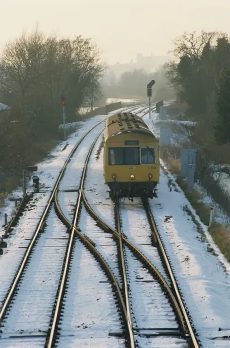 Framed Print : Train on snowy tracks, Norfolk, England, United Kingdom, Europe Framed Print : Train on snowy tracks, Norfolk, England, United Kingdom, Europe