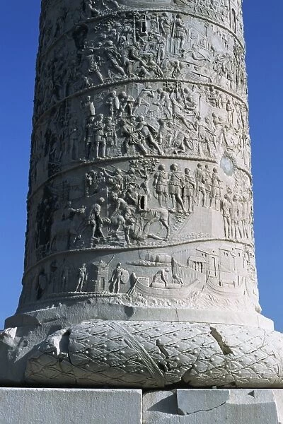 Detail of Trajans Column, Rome, Lazio, Italy, Europe