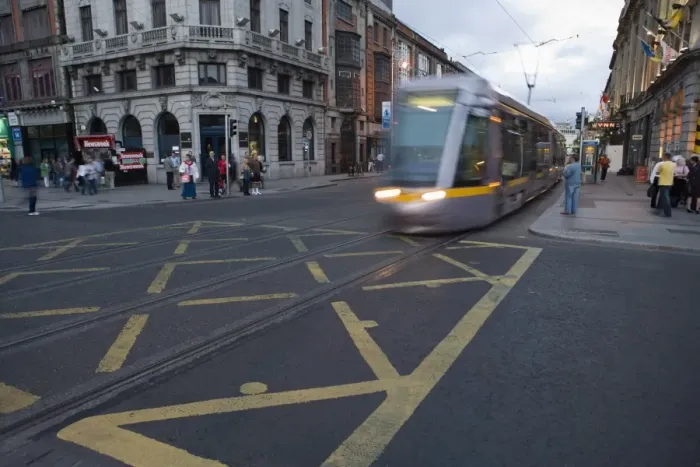 Framed Print : Tram crossing O Connell Street, Dublin, Republic of Ireland, Europe Framed Print : Tram crossing O Connell Street, Dublin, Republic of Ireland, Europe