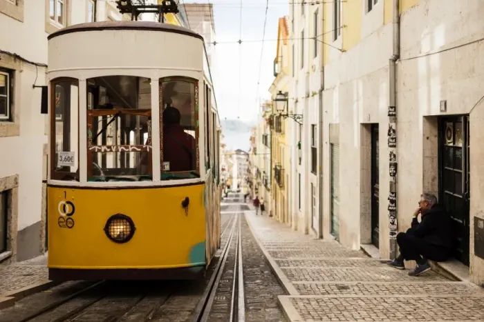 Framed Print : Tram in Elevador da Bica, Lisbon, Portugal, Europe Framed Print : Tram in Elevador da Bica, Lisbon, Portugal, Europe