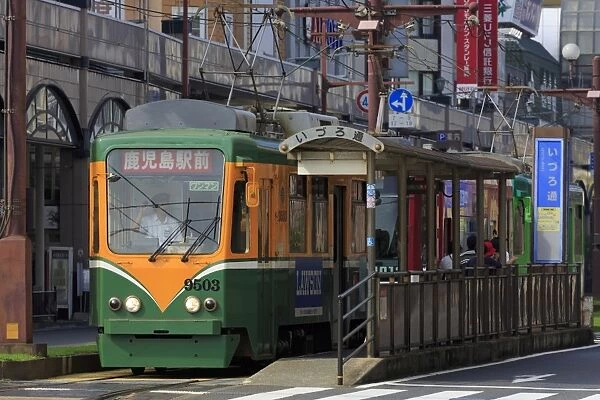 Tram, Izuro Street, Kagoshima City, Kyushu Island, Japan, Asia