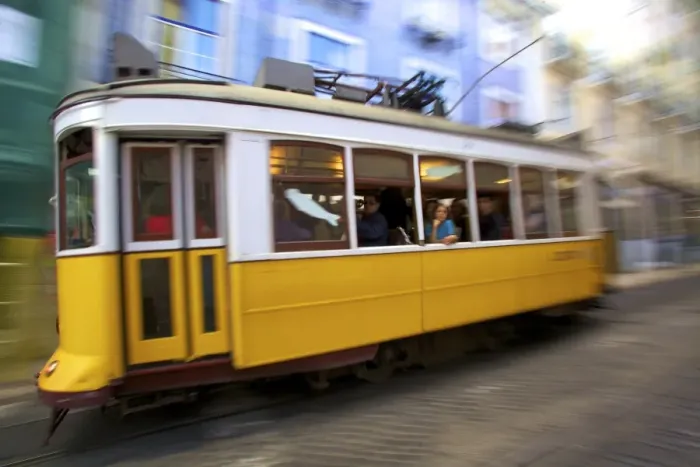 Framed Print : Tram, Lisbon, Portugal, South West Europe Framed Print : Tram, Lisbon, Portugal, South West Europe
