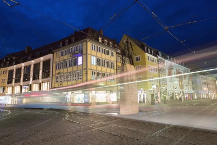 Framed Print : Tram in old town Freiburg, Baden-Wurttemberg, Germany, Europe Framed Print : Tram in old town Freiburg, Baden-Wurttemberg, Germany, Europe