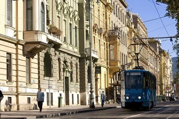 Tram, Praska Street, Zagreb, Croatia, Europe