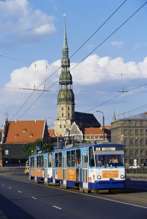 Framed Print : Tram, with St Framed Print : Tram, with St