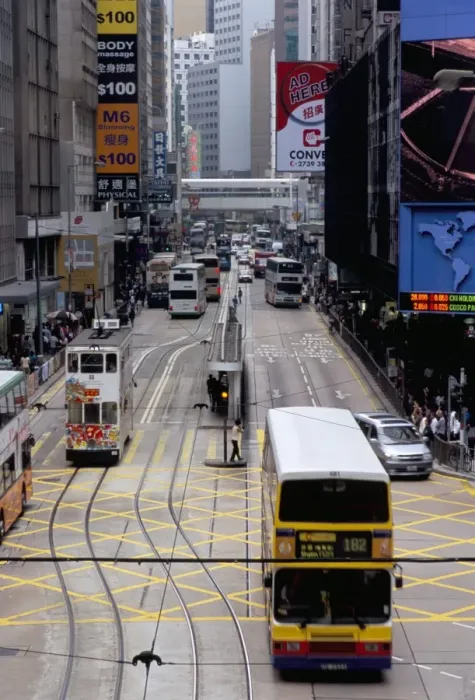 Framed Print : Trams, Des Voeux Road, Central, Hong Kong Island, Hong Kong, China, Asia Framed Print : Trams, Des Voeux Road, Central, Hong Kong Island, Hong Kong, China, Asia
