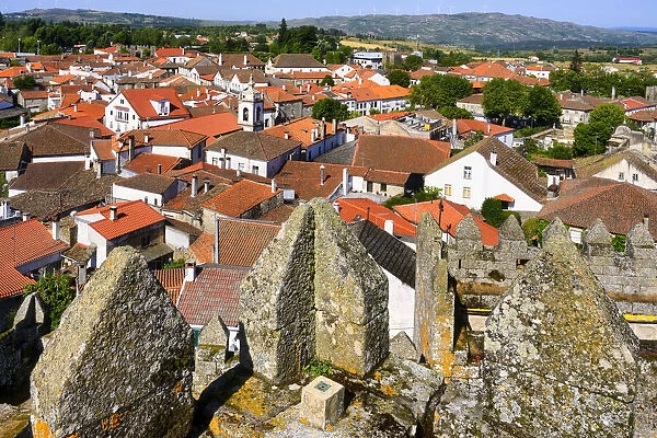 Trancoso old town viewed from the castle ramparts, Trancoso, Serra da Estrela, Centro, Portugal, Europe