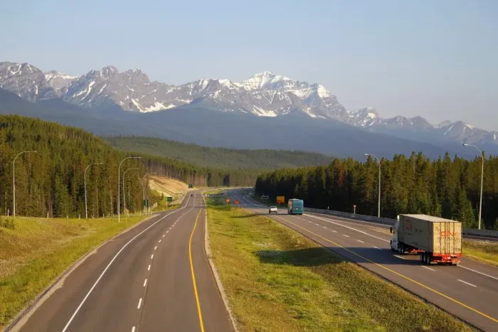 Framed Print : Transcanada Highway near Lake Louise, Banff National Park, Rocky Mountains, Alberta