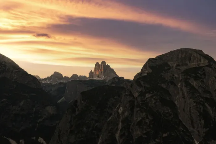 Framed Print : Tre Cime di Lavaredo under the burning sky at sunset, Sesto (Sexten) Dolomites Framed Print : Tre Cime di Lavaredo under the burning sky at sunset, Sesto (Sexten) Dolomites