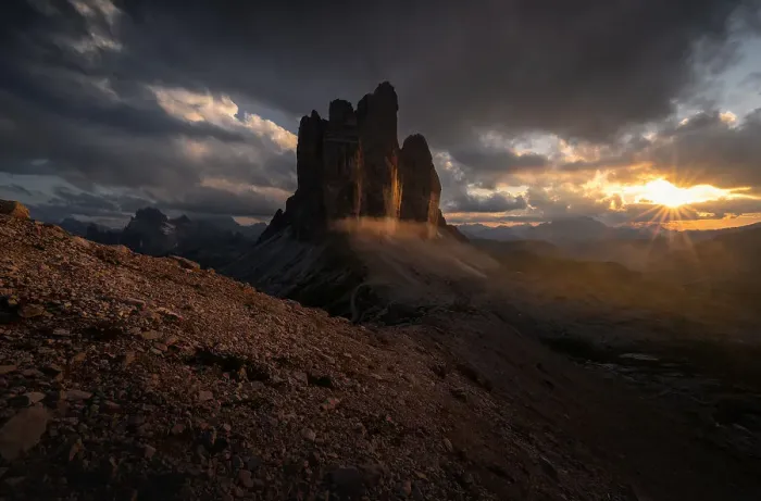 Framed Print : Tre Cime di Lavaredo during a summer sunset, Dolomites, Italy, Europe Framed Print : Tre Cime di Lavaredo during a summer sunset, Dolomites, Italy, Europe