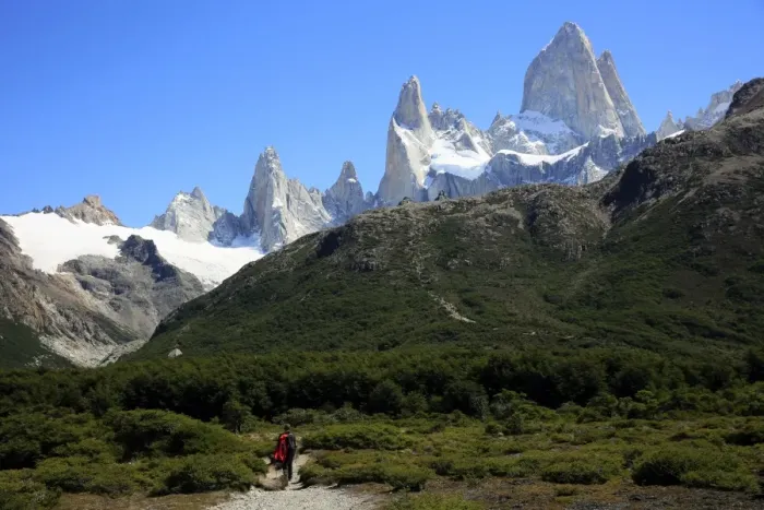 Framed Print : Trekking under Monte Fitz Roy, El Chalten, Argentine Patagonia, Argentina, South America Framed Print : Trekking under Monte Fitz Roy, El Chalten, Argentine Patagonia, Argentina, South America