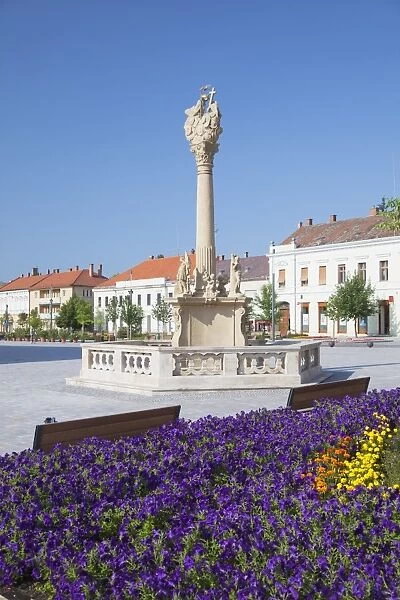 Trinity Column in Fo Square, Keszthely, Lake Balaton, Hungary, Europe