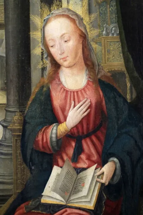Framed Print : Triptych of The Annunciation. Jean Bellegambe, Hermitage Museum, St Framed Print : Triptych of The Annunciation. Jean Bellegambe, Hermitage Museum, St