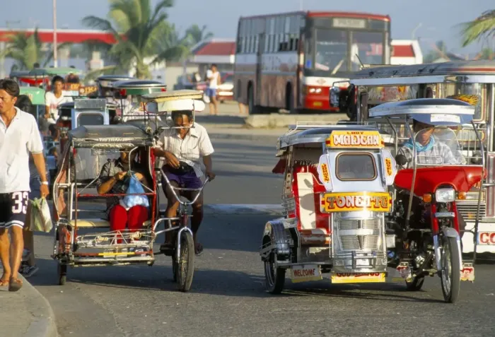 Framed Print : Trishaws, port of Lucena Framed Print : Trishaws, port of Lucena