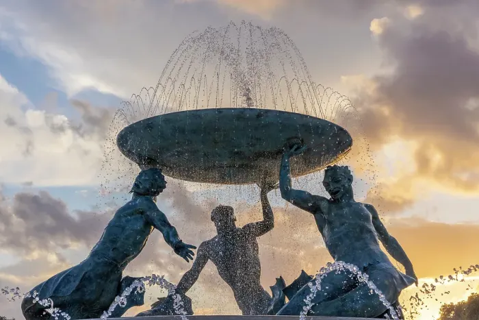 Framed Print : Triton's Fountain at Sunset, Floriana, Valletta, Malta Framed Print : Triton's Fountain at Sunset, Floriana, Valletta, Malta