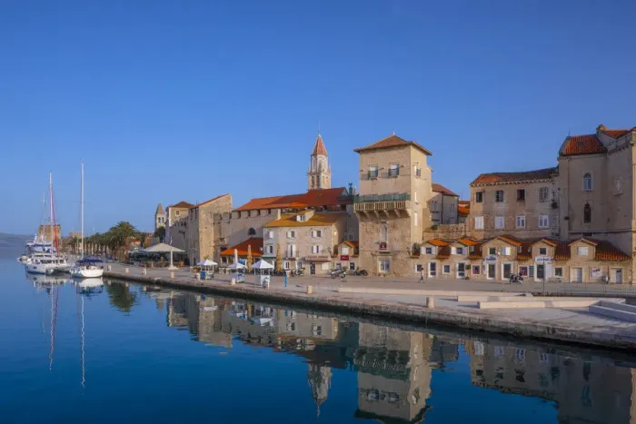 Framed Print : Trogir Harbour, Trogir, UNESCO World Heritage Site, Dalmatian Coast, Croatia, Europe