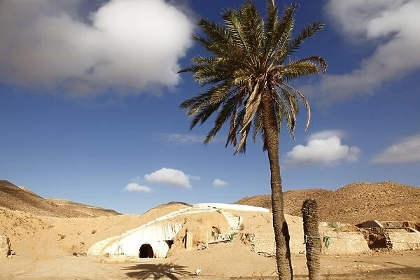 Troglodyte pit home, Berber underground dwelling in the Desert, Matmata