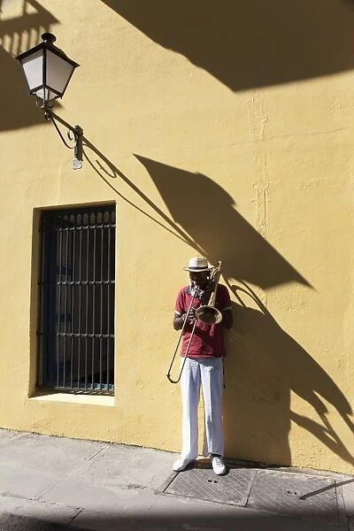 Trombone player, Havana, Cuba, West Indies, Central America