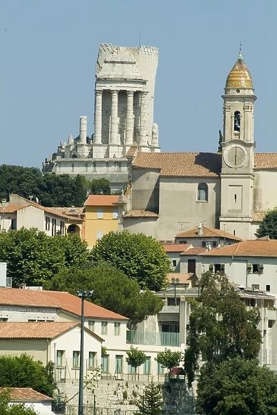Trophee des Alpes, Roman monument, La Turbie, Alpes-Maritimes, Provence, France, Europe