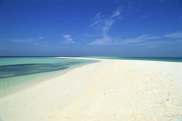 Empty tropical beach in the Maldive Islands