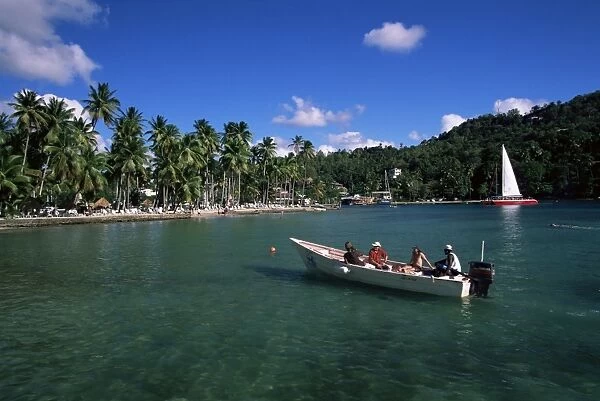 Tropical beach, Marigot Bay, St