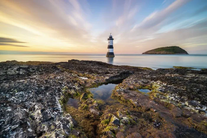 Framed Print : Trwyn Du Lighthouse at sunset in summer, Beaumaris, Wales, Great Britain, United Kingdom, Europe Framed Print : Trwyn Du Lighthouse at sunset in summer, Beaumaris, Wales, Great Britain, United Kingdom, Europe