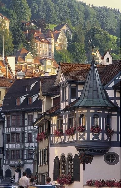 Tudor Exterior of Buildings in Town of St Gallen in Switzerland
