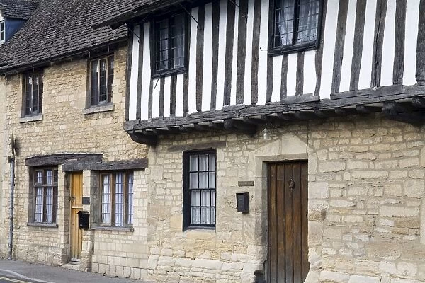 Tudor style house in Northleach Market Town, Gloucestershire, Cotswolds
