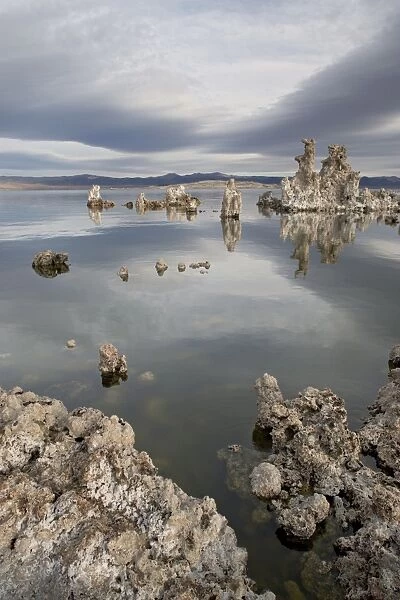 Tufa formations at dawn, Mono Lake, California, United States of America, North America
