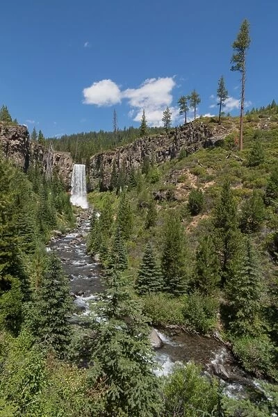 Tumalo Falls, a 97-foot waterfall on Tumalo Creek, in the Cascade Range west of Bend