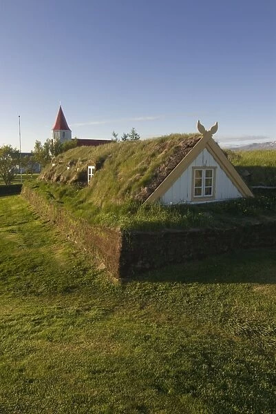 Turf farm, Glaumbaer, Iceland, Polar Regions