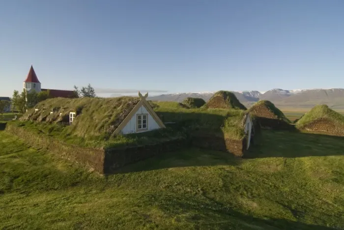 Framed Print : Turf farm, Glaumbaer, Iceland, Polar Regions